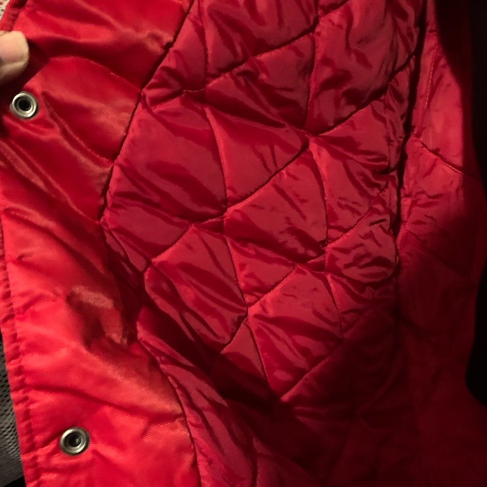 Blazers Red and Black  Satin Bomber Jacket - Picture 10 of 12